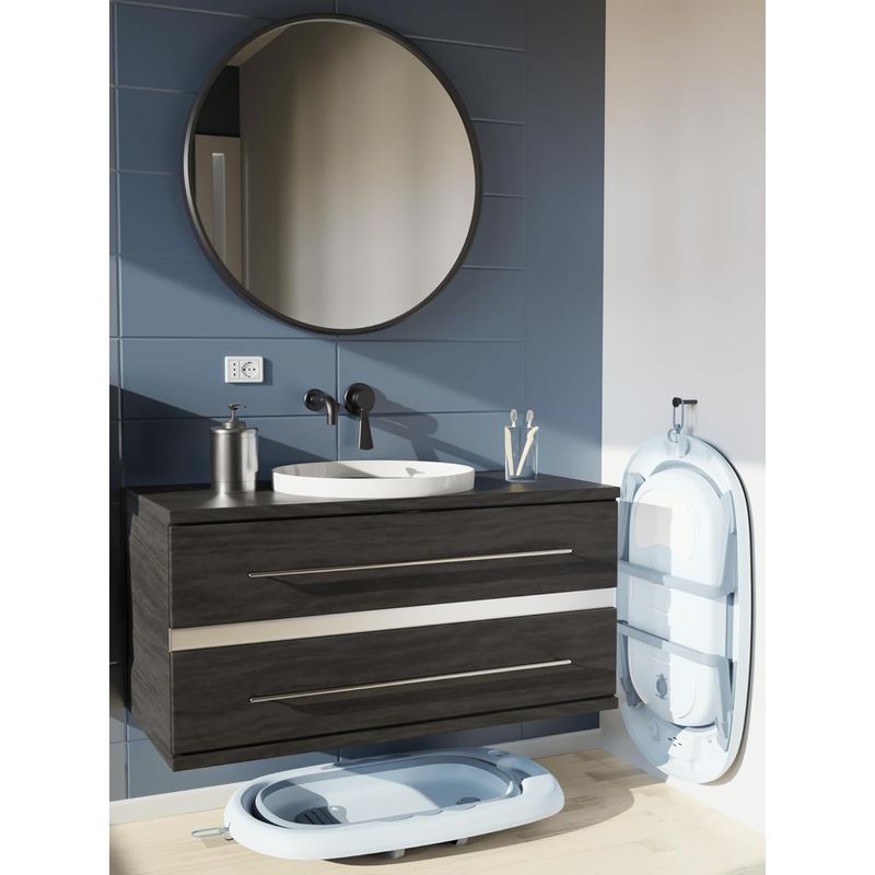 Jucarii, Copii si Bebe - Igiena si ingrijire - Baia bebelusului - Cadite bebe si accesorii baie - Cadita Pliabila cu Perna de Baie Hipoalergenica pentru Bebelusi LittleDomi®. 0-18 Luni, Termometru Incorporat, Suport - Infinity.ro