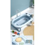 Jucarii, Copii si Bebe - Igiena si ingrijire - Baia bebelusului - Cadite bebe si accesorii baie - Cadita Pliabila cu Perna de Baie Hipoalergenica pentru Bebelusi LittleDomi®. 0-18 Luni, Termometru Incorporat, Suport - Infinity.ro