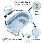 Jucarii, Copii si Bebe - Igiena si ingrijire - Baia bebelusului - Cadite bebe si accesorii baie - Cadita Pliabila cu Perna de Baie Hipoalergenica pentru Bebelusi LittleDomi®. 0-18 Luni, Termometru Incorporat, Suport - Infinity.ro