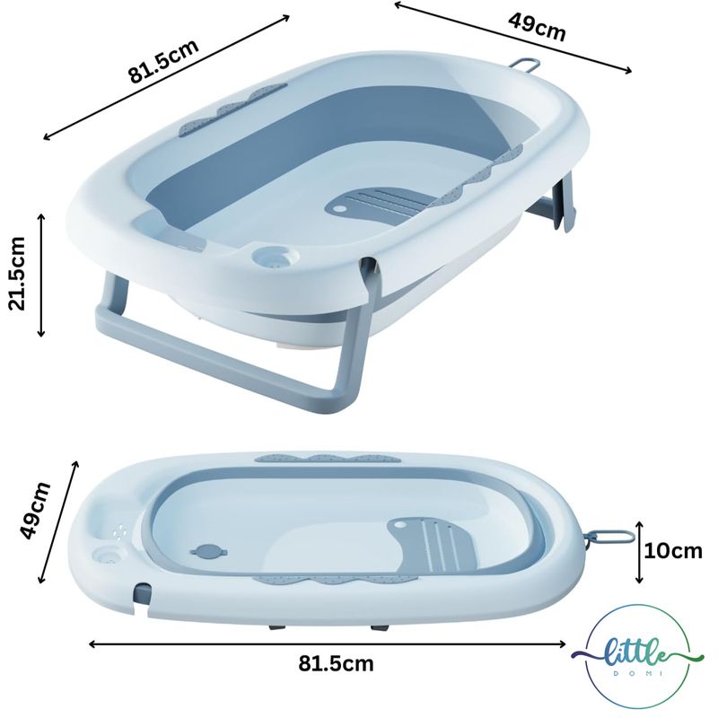 Jucarii, Copii si Bebe - Igiena si ingrijire - Baia bebelusului - Cadite bebe si accesorii baie - Cadita Pliabila cu Perna de Baie Hipoalergenica pentru Bebelusi LittleDomi®. 0-18 Luni, Termometru Incorporat, Suport - Infinity.ro