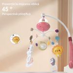 Jucarii, Copii si Bebe - Jucarii si jocuri - Jucarii bebelusi - Carusel patut - Carusel Muzical Reincarcabil pentru Patut Bebelusi LittleDomi®, Control prin Telecomanda, Cronometru, Joc de Lumini - Infinity.ro
