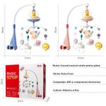 Jucarii, Copii si Bebe - Jucarii si jocuri - Jucarii bebelusi - Carusel patut - Carusel Muzical Reincarcabil pentru Patut Bebelusi LittleDomi®, Control prin Telecomanda, Cronometru, Joc de Lumini - Infinity.ro