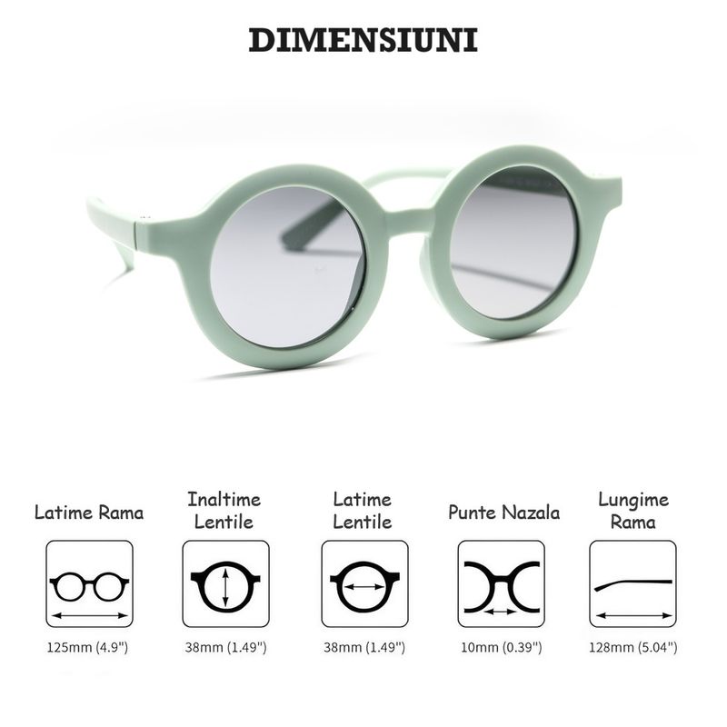 Fashion, accesorii si bijuterii - Copii - Accesorii copii - Ochelari de soare copii - Ochelari de Soare Polarizati Pentru Copii, UV 400, Rame Flexibile, Toc Protectie Inclus, 3-10 Ani, Verde, LUVLU™ - Infinity.ro