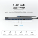 PC, gaming si accesorii - Retelistica - Hub-uri - HUB USB C 10 in 1 LUVLU™,  HDMI 4K@30Hz, PD 100W Charging Port, RJ45 Ethernet, SD/TF, 3 USB 2.0, 1 USB 3.0, 1 USB-C Data - Infinity.ro