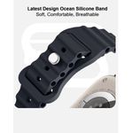 Laptop, Telefoane si Tablete - Wearables si gadgeturi - Wearables - Accesorii wearables - Curea silicon pentru Apple Watch 42/44/45/49mm, compatibila seria 1-10 / SE / Ultra 2 / Ultra, Midnight, LUVLU™ - Infinity.ro