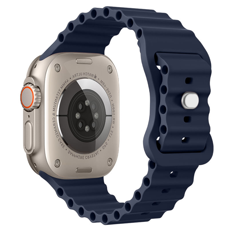 Laptop, Telefoane si Tablete - Wearables si gadgeturi - Wearables - Accesorii wearables - Curea silicon pentru Apple Watch 42/44/45/49mm, compatibila seria 1-10 / SE / Ultra 2 / Ultra, Midnight, LUVLU™ - Infinity.ro