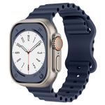 Laptop, Telefoane si Tablete - Wearables si gadgeturi - Wearables - Accesorii wearables - Curea silicon pentru Apple Watch 42/44/45/49mm, compatibila seria 1-10 / SE / Ultra 2 / Ultra, Midnight, LUVLU™ - Infinity.ro