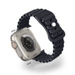 Laptop, Telefoane si Tablete - Wearables si gadgeturi - Wearables - Accesorii wearables - Curea silicon pentru Apple Watch 42/44/45/49mm, compatibila seria 1-10 / SE / Ultra 2 / Ultra, Midnight, LUVLU™ - Infinity.ro