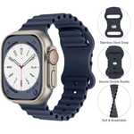 Laptop, Telefoane si Tablete - Wearables si gadgeturi - Wearables - Accesorii wearables - Curea silicon pentru Apple Watch 42/44/45/49mm, compatibila seria 1-10 / SE / Ultra 2 / Ultra, Midnight, LUVLU™ - Infinity.ro