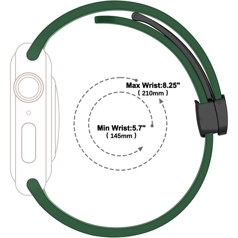 Laptop, Telefoane si Tablete - Wearables si gadgeturi - Wearables - Accesorii wearables - Curea silicon magnetica pentru Apple Watch 42/44/45/49mm, compatibila seria 1-10 / SE / Ultra 2 / Ultra, LUVLU™ - Infinity.ro