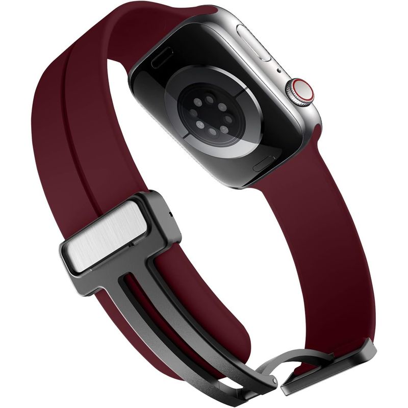 Laptop, Telefoane si Tablete - Wearables si gadgeturi - Wearables - Accesorii wearables - Curea silicon magnetica pentru Apple Watch 42/44/45/49mm, compatibila seria 1-10 / SE / Ultra 2 / Ultra, LUVLU™ - Infinity.ro