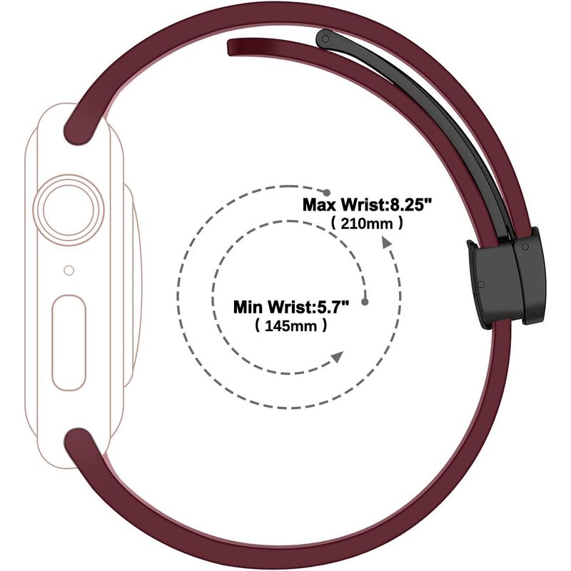 Laptop, Telefoane si Tablete - Wearables si gadgeturi - Wearables - Accesorii wearables - Curea silicon magnetica pentru Apple Watch 42/44/45/49mm, compatibila seria 1-10 / SE / Ultra 2 / Ultra, LUVLU™ - Infinity.ro