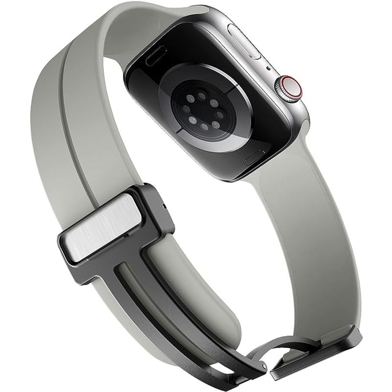 Laptop, Telefoane si Tablete - Wearables si gadgeturi - Wearables - Accesorii wearables - Curea silicon magnetica pentru Apple Watch 42/44/45/49mm, compatibila seria 1-10 / SE / Ultra 2 / Ultra, LUVLU™ - Infinity.ro