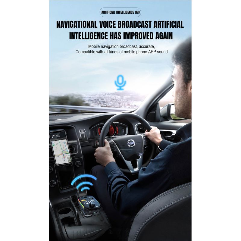 Auto si Moto - Electronice auto - Multimedia auto - Modulator FM Auto Bluetooth, Handsfree Car Kit, Transmitator FM, Incarcare rapida, MP3 Player, Lumina Ambientala, LUVLU™ - Infinity.ro