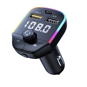 Modulator FM Auto Bluetooth, Handsfree Car Kit, Transmitator FM, Incarcare rapida, MP3 Player, Lumina Ambientala, LUVLU™