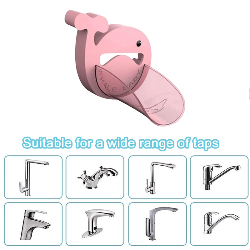 Jucarii, Copii si Bebe - Igiena si ingrijire - Baia bebelusului - Cadite bebe si accesorii baie - Extensie pentru Robinet de Apa in Forma de Balena, Pentru Copii, Non-Toxic, Fara BPA sau Ftalati, Roz, LUVLU™ - Infinity.ro