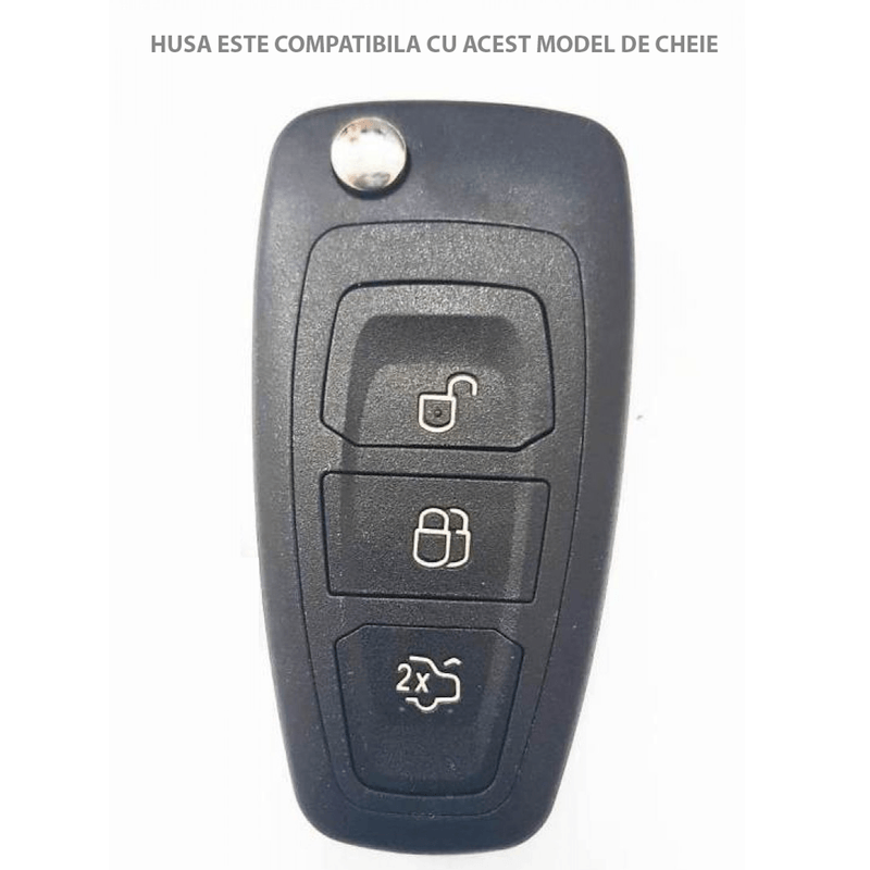 Auto si Moto - Electronice auto - Accesorii electronice auto - Husa de protectie pentru cheie FORD compatibila cu Mondeo, Focus, Fiesta, Kuga, B-Max, C-Max II, S-Max, Galaxy (CA1) - Infinity.ro