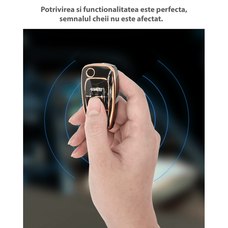 Auto si Moto - Electronice auto - Accesorii electronice auto - Husa de protectie pentru cheie FORD compatibila cu Mondeo, Focus, Fiesta, Kuga, B-Max, C-Max II, S-Max, Galaxy (CA1) - Infinity.ro