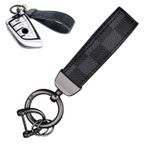 Fashion, accesorii si bijuterii - Femei - Accesorii femei - Alte accesorii femei - Breloc chei din piele si otel zincat, LUVLU™, rotire la 360, inel in D anti-pierdere, 2 inele mici si surubelnita - Infinity.ro