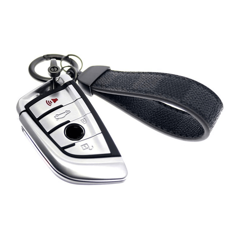 Fashion, accesorii si bijuterii - Femei - Accesorii femei - Alte accesorii femei - Breloc chei din piele si otel zincat, LUVLU™, rotire la 360, inel in D anti-pierdere, 2 inele mici si surubelnita - Infinity.ro