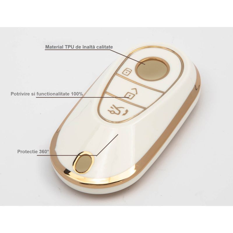 Auto si Moto - Electronice auto - Accesorii electronice auto - Husa de protectie cheie Mercedes-Benz S-Class, C-Class, E-Class, G-Class, EQS, W223, W206, S350, S400, S450, S500,LUVLU™ - Infinity.ro