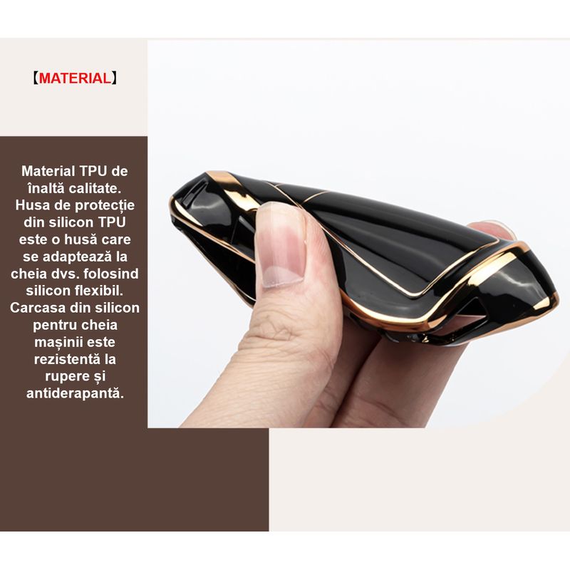 Auto si Moto - Electronice auto - Accesorii electronice auto - Husa de protectie cheie Toyota Yaris Cross, Highlander, Hilux, Camry, Land Cruiser, C-HR, Corolla, RAV4, LUVLU™ - Infinity.ro