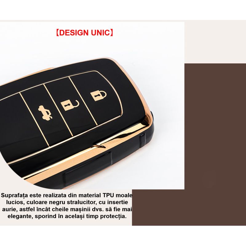 Auto si Moto - Electronice auto - Accesorii electronice auto - Husa de protectie cheie Toyota Yaris Cross, Highlander, Hilux, Camry, Land Cruiser, C-HR, Corolla, RAV4, LUVLU™ - Infinity.ro