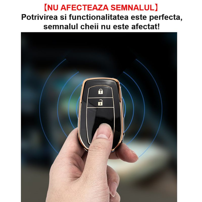 Auto si Moto - Electronice auto - Accesorii electronice auto - Husa de protectie cheie Toyota Yaris, Camry, Land Cruiser, Prius, C-HR, Corolla, Aygo, RAV4,2 Butoane, LUVLU™ - Infinity.ro