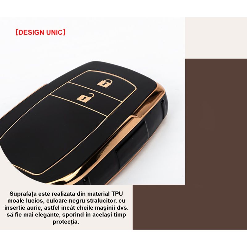 Auto si Moto - Electronice auto - Accesorii electronice auto - Husa de protectie cheie Toyota Yaris, Camry, Land Cruiser, Prius, C-HR, Corolla, Aygo, RAV4,2 Butoane, LUVLU™ - Infinity.ro