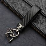 Fashion, accesorii si bijuterii - Femei - Accesorii femei - Alte accesorii femei - Breloc chei carbon si otel zincat, LUVLU™, rotire la 360, inel in D anti-pierdere, 2 inele mici si surubelnita - Infinity.ro