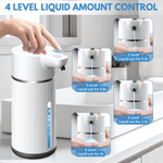 Casa si Gradina - Sanitare - Suporturi si accesorii baie - Accesorii baie - Dozator automat pentru sapun lichid LUVLU™, senzor inteligent Touchless 4 trepte de dozare display led 420ML, IPX5, Alb - Infinity.ro