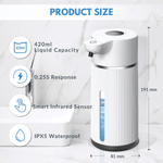 Casa si Gradina - Sanitare - Suporturi si accesorii baie - Accesorii baie - Dozator automat pentru sapun lichid LUVLU™, senzor inteligent Touchless 4 trepte de dozare display led 420ML, IPX5, Alb - Infinity.ro