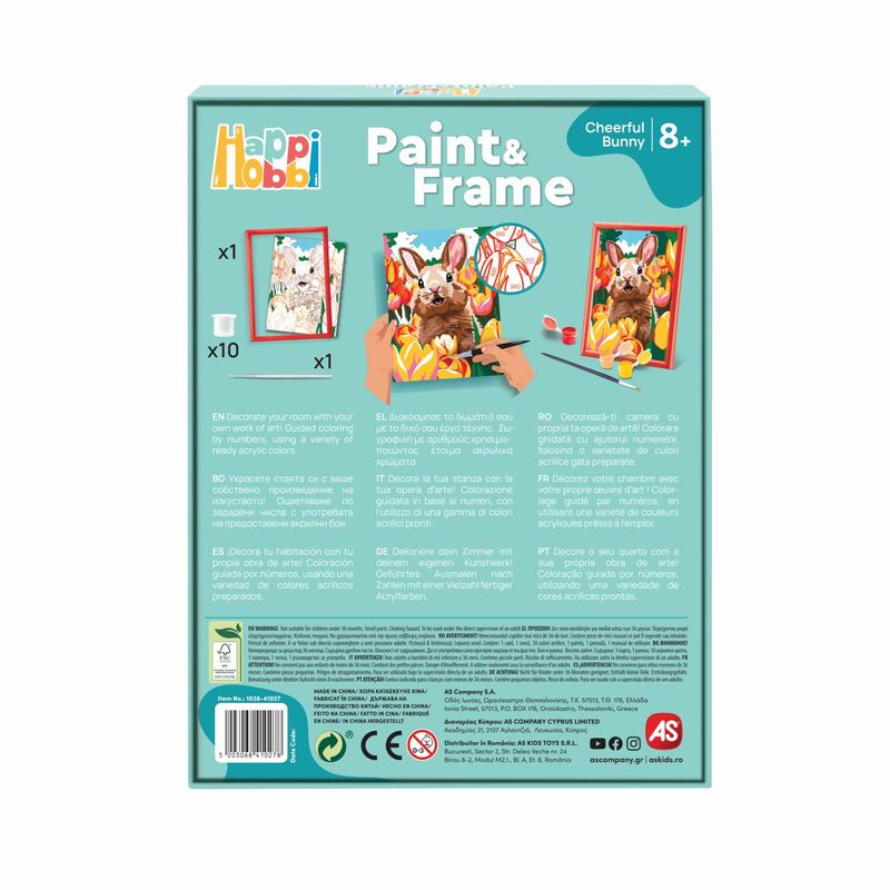 Jucarii, Copii si Bebe - Jucarii si jocuri - Jucarii & jocuri educative - Seturi pictura si desen - Happi hobbi picteaza si inrameaza iepuras vesel - Infinity.ro