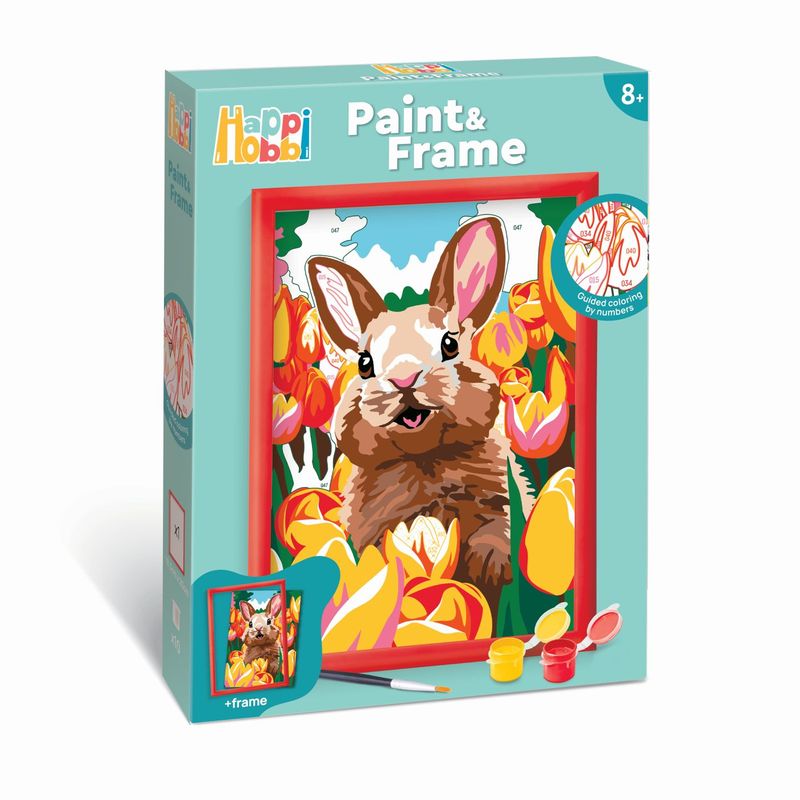 Jucarii, Copii si Bebe - Jucarii si jocuri - Jucarii & jocuri educative - Seturi pictura si desen - Happi hobbi picteaza si inrameaza iepuras vesel - Infinity.ro