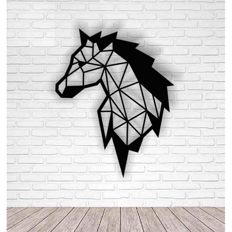 Casa si Gradina - Decoratiuni - Decoratiuni perete - Decor Geometric Personalizabil perete Cap de Cal din lemn - 23 L x 29 H (cm) - Infinity.ro