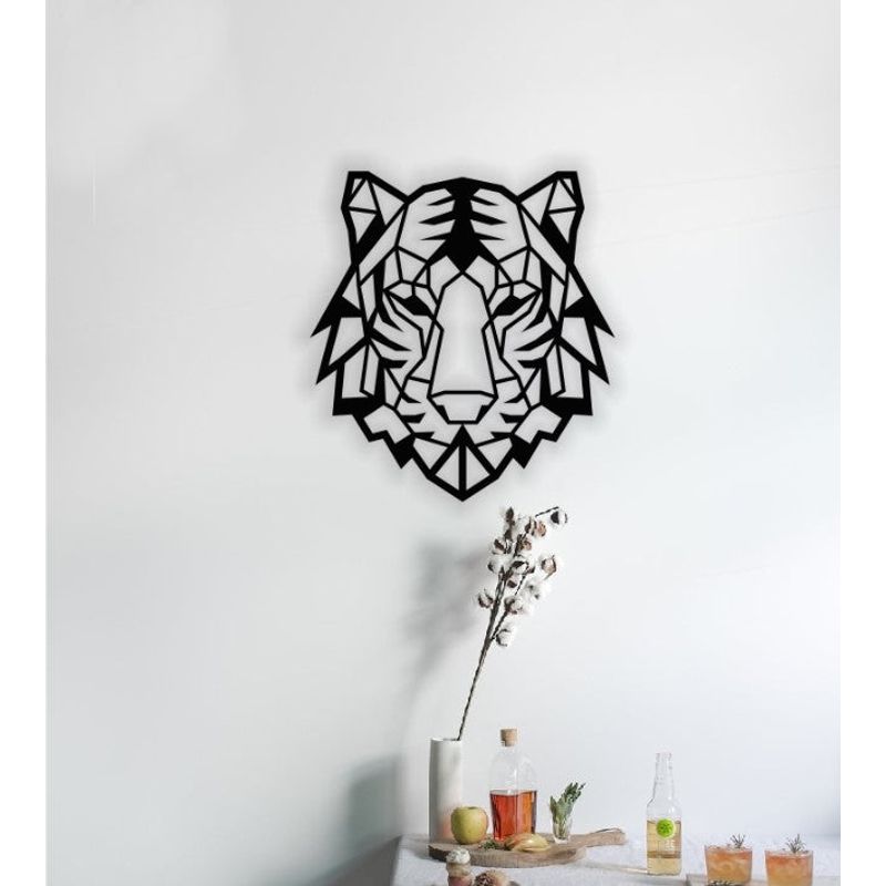 Casa si Gradina - Decoratiuni - Decoratiuni perete - Decor Personalizabil Geometric perete Tigru din lemn - 27 L x 29 H (cm) - Infinity.ro