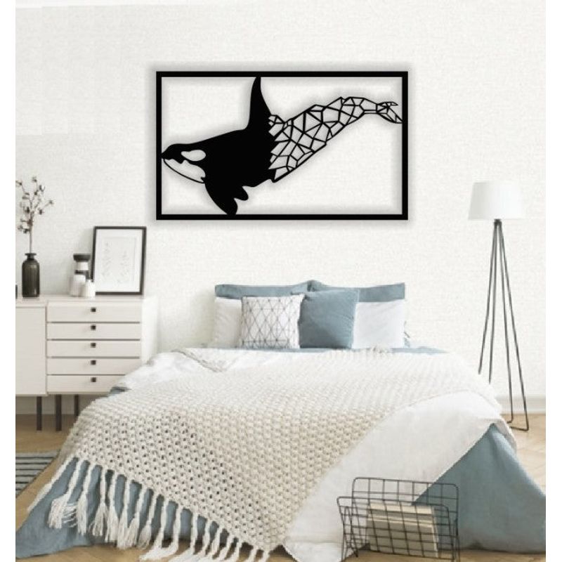 Casa si Gradina - Decoratiuni - Decoratiuni perete - Decor Personalizabil Geometric perete Balena cu Cocoasa HHH296 din lemn - 58 L x 35 H (cm) - Infinity.ro