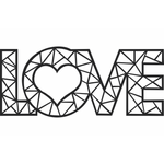 Casa si Gradina - Decoratiuni - Decoratiuni perete - Decor Personalizabil Geometric perete Love Inimioara HHH574 din lem - 29 L x 13 H (cm) - Infinity.ro