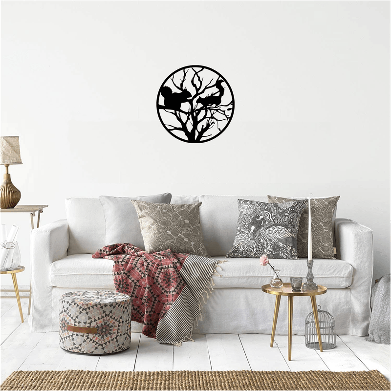 Casa si Gradina - Decoratiuni - Decoratiuni perete - Decor perete Veverite in Copac HH718 din lemn - 37 L x 37 H (cm) - Infinity.ro