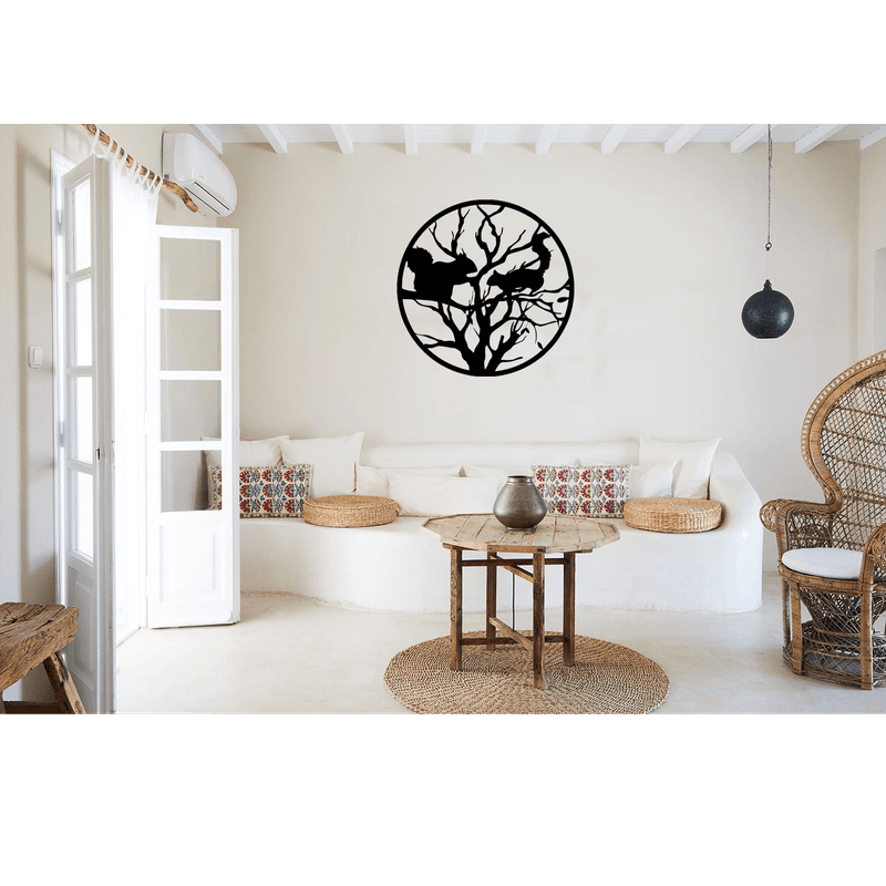 Casa si Gradina - Decoratiuni - Decoratiuni perete - Decor perete Veverite in Copac HH718 din lemn - 37 L x 37 H (cm) - Infinity.ro