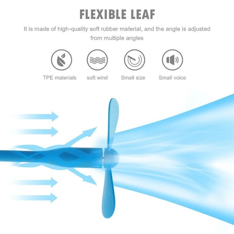 Electronice si Electrocasnice - Climatizare si sisteme de incalzire - Aparate racire aer - Ventilatoare - Ventilator USB Portabil, 5V - Techsuit (TUF1) - Blue - Infinity.ro