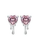 Fashion, accesorii si bijuterii - Femei - Bijuterii femei - Cercei femei - Cercei Diora cu Cristal Roz în Formă de Inimă - Infinity.ro