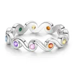 Fashion, accesorii si bijuterii - Femei - Bijuterii femei - Inele femei - Inel din argint cu pietre multicolore - Infinity.ro