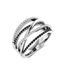 Fashion, accesorii si bijuterii - Femei - Bijuterii femei - Inele femei - Inel Diora, Hot Cross Twist, silver/negru - Infinity.ro