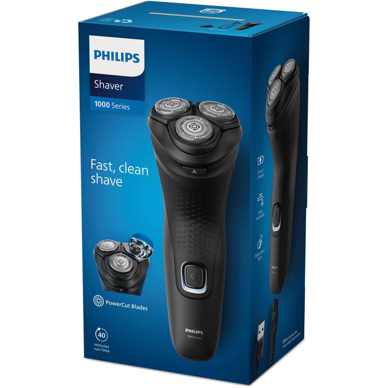 Ingrijire personala si Cosmetice - Aparate & accesorii ingrijire personala - Aparate de ras si tuns - Aparate de ras electrice - Aparat de ras PHILIPS Shaver Seria 1000 S1141/00, barbierit umed şi uscat,fara fir,capete4D flexibile, lame autoascutire - Infinity.ro