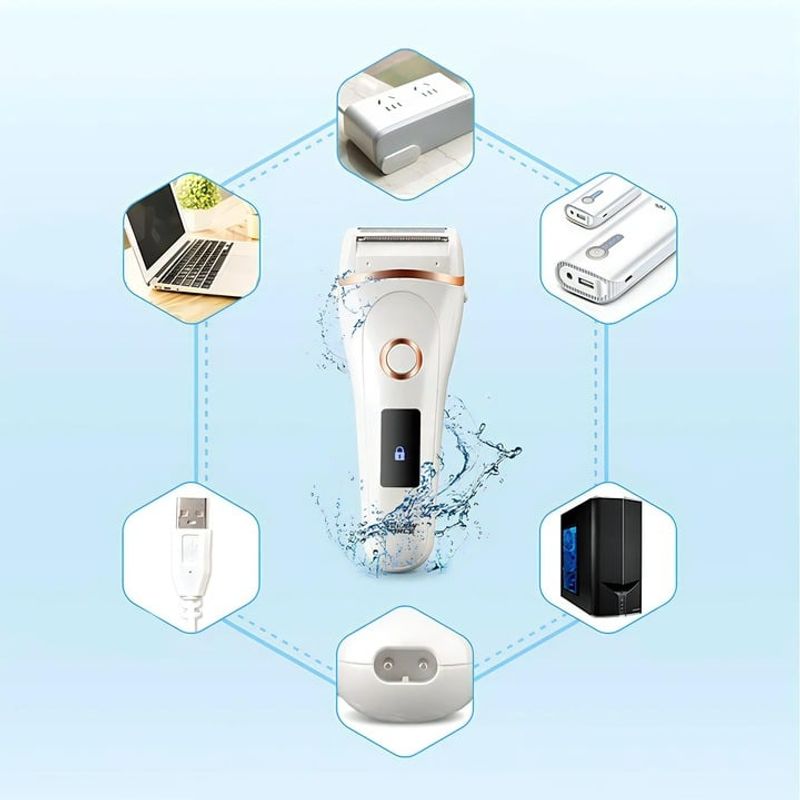 Ingrijire personala si Cosmetice - Aparate & accesorii ingrijire personala - Epilatoare si accesorii - Epilatoare - Epilator Umed Si Uscat Renew Force, 3 Mecanisme de taiere intr-un singur cap, Afisaj LCD, Functie Blocare,Incarcare USB - Infinity.ro