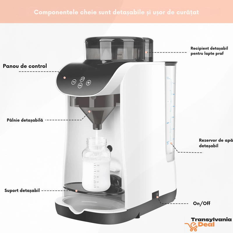 Jucarii, Copii si Bebe - Hrana si alaptare - Biberoane, suzete si accesorii hranire - Incalzitoare si termosuri bebe - Espressor lapte praf bebelusi, Instant, Alb, 1.8L, 550W - Infinity.ro