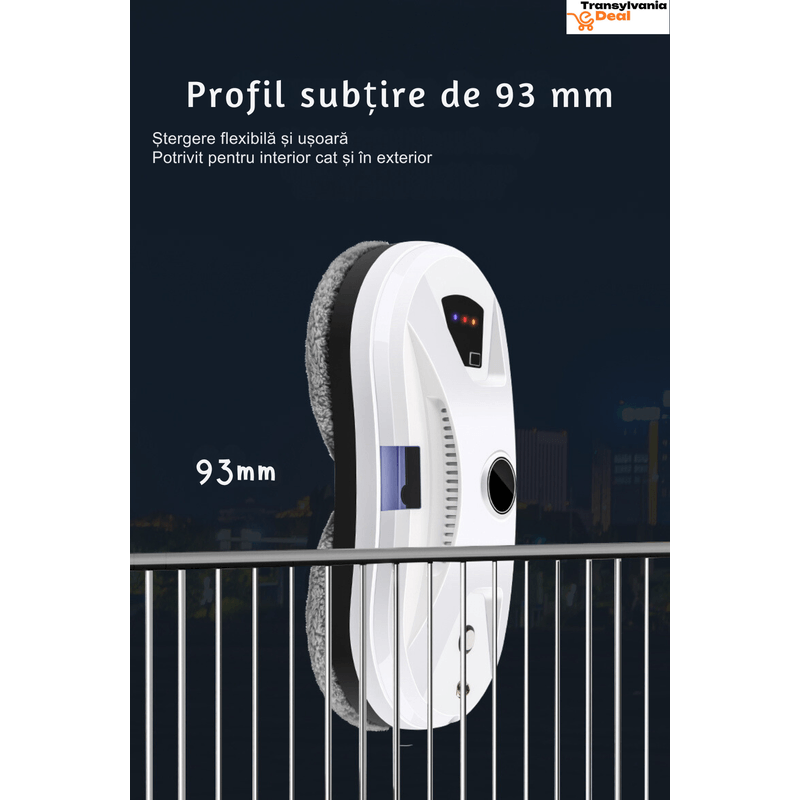 Electronice si Electrocasnice - Ingrijirea locuintei - Accesorii aparate pentru ingrijirea locuintei - Robot Inteligent pentru curatarea geamurilor, Mop rotativ dublu, Telecomanda, Alb, AI - Infinity.ro