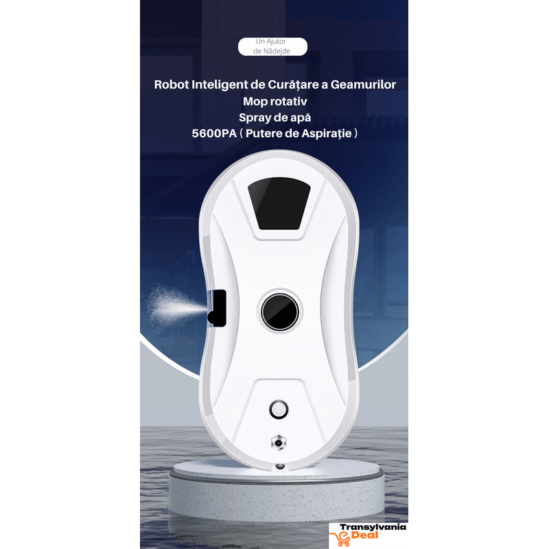 Electronice si Electrocasnice - Ingrijirea locuintei - Accesorii aparate pentru ingrijirea locuintei - Robot Inteligent pentru curatarea geamurilor, Mop rotativ dublu, Telecomanda, Alb, AI - Infinity.ro