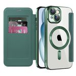 Laptop, Telefoane si Tablete - Telefoane mobile si accesorii - Accesorii Telefoane - Huse telefoane - Husa pentru iPhone 15 - Techsuit SmartMag Book Case - Verde - Infinity.ro